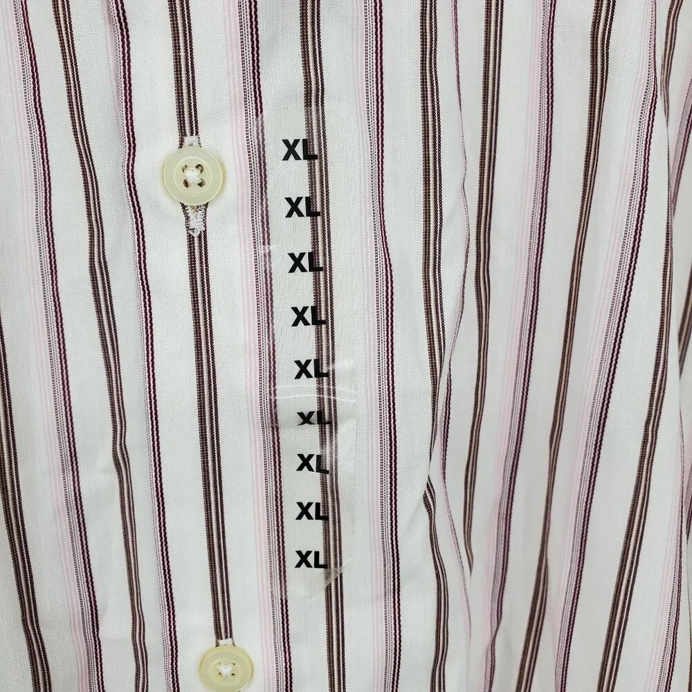 NWT Banana Republic Purple and Pink Striped Collared Dress Shirt‎ Size XL
